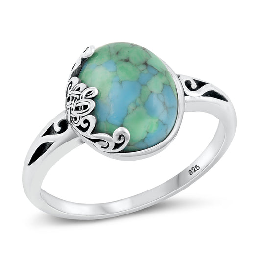 Sterling Silver Genuine Turquoise Ring