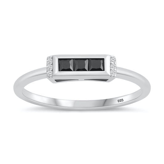 Sterling Silver Black CZ Ring