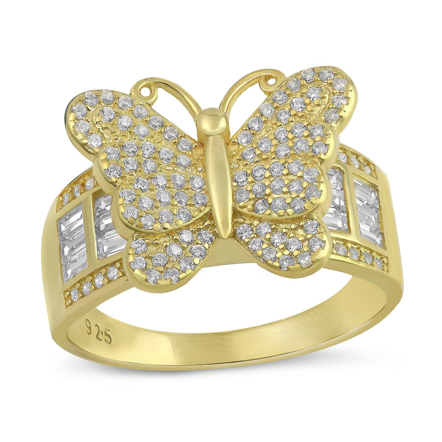 Silver CZ Ring - Butterfly