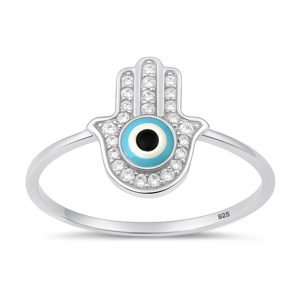 Sterling Silver Hamsa Eye Ring