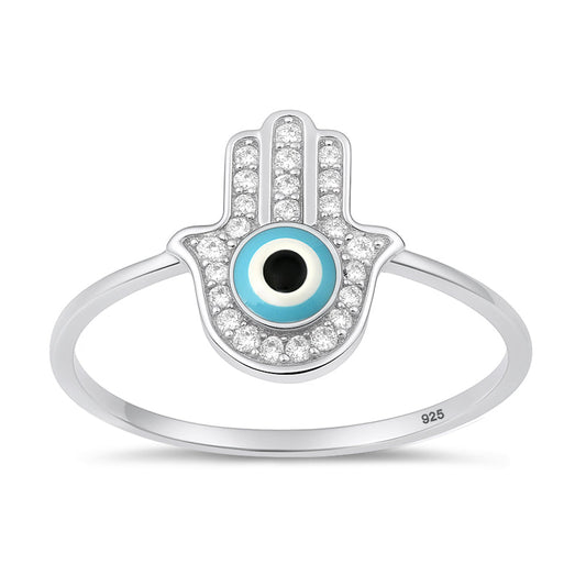 Sterling Silver Hamsa Eye Ring