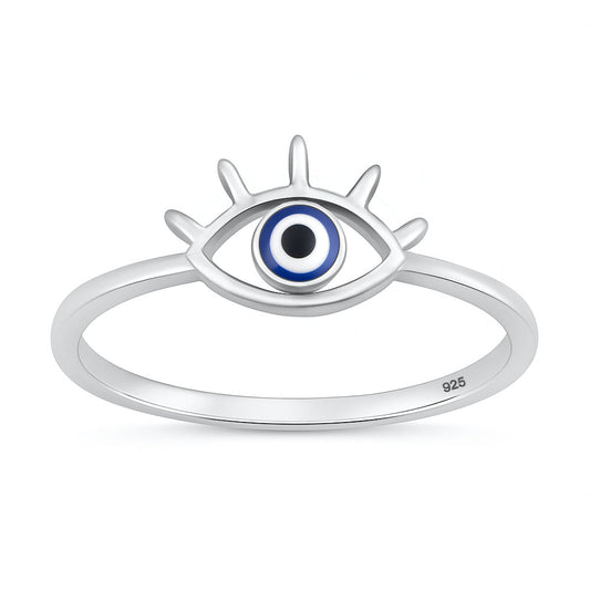 Sterling Silver Evil Eye Ring