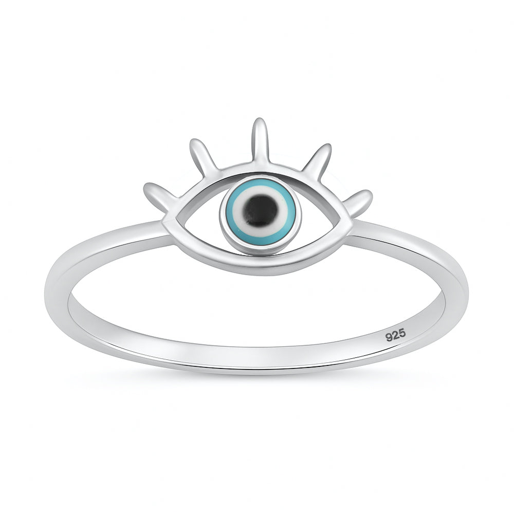Sterling Silver Evil Eye Ring