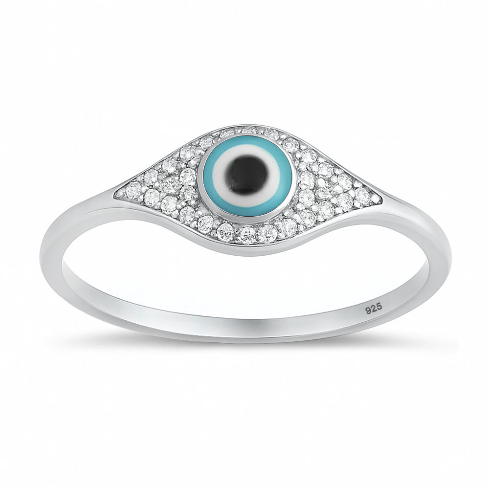 Sterling Silver Mother of Pearl Eye Ring