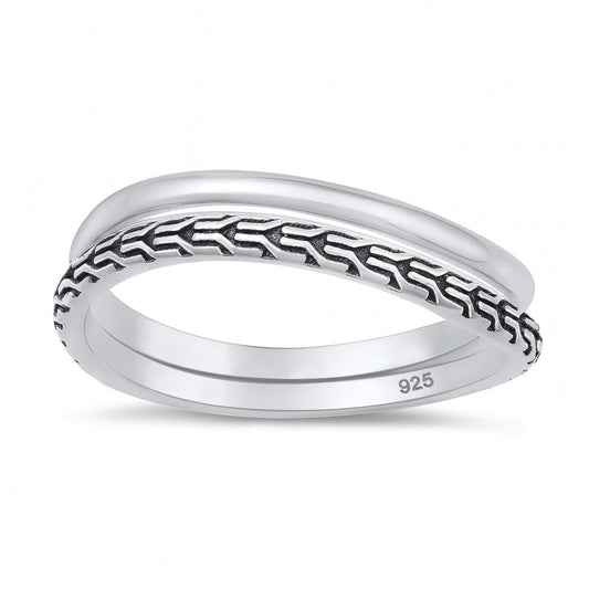 Sterling Silver Double Ring Set