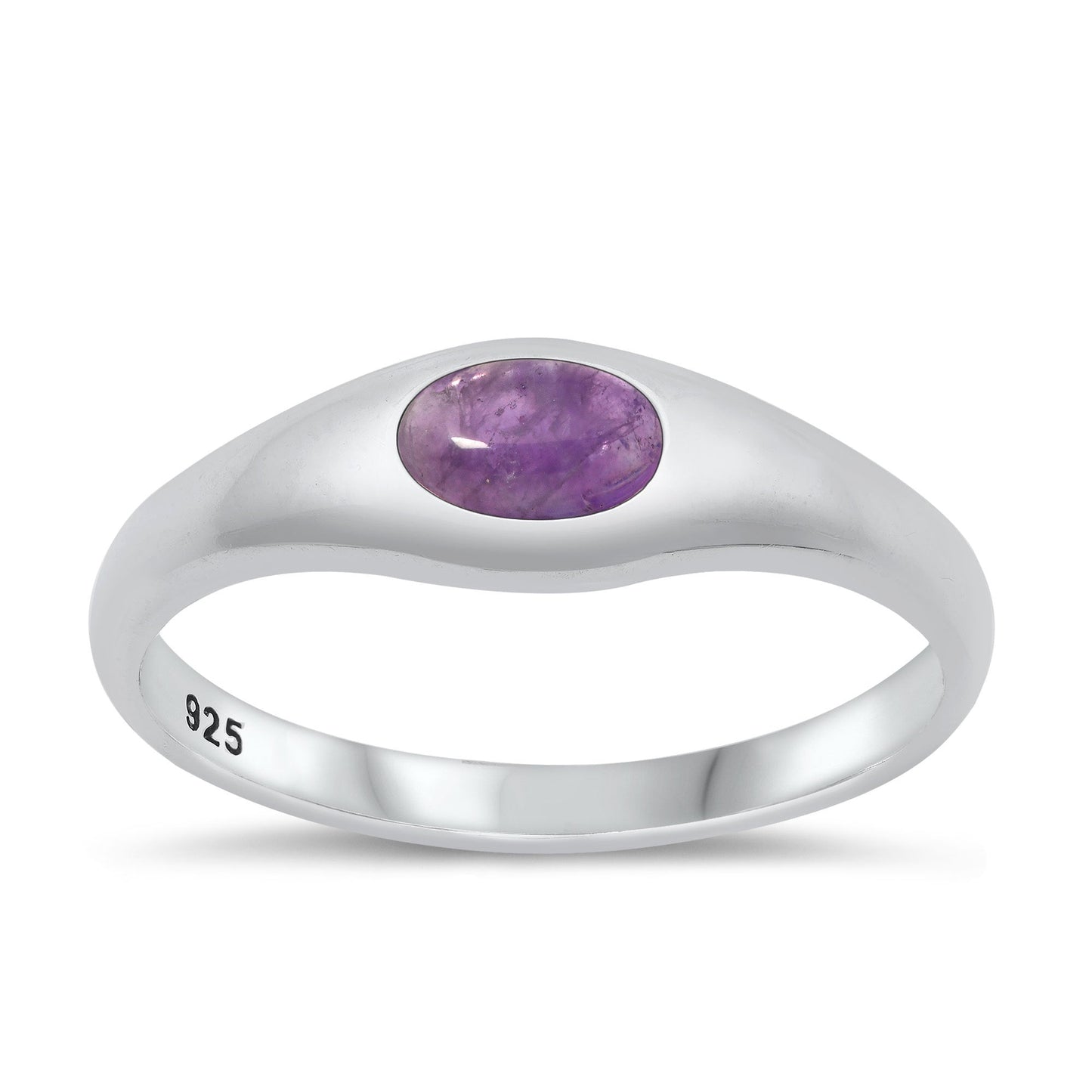 Sterling Silver Genuine Amethyst Ring
