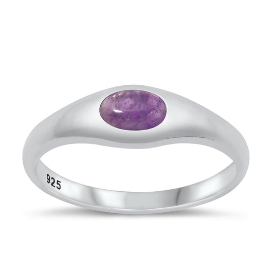 Sterling Silver Genuine Amethyst Ring