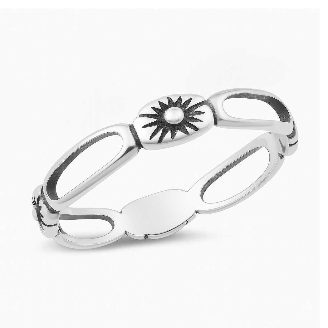 Sterling Silver Sun Sunburst Ring