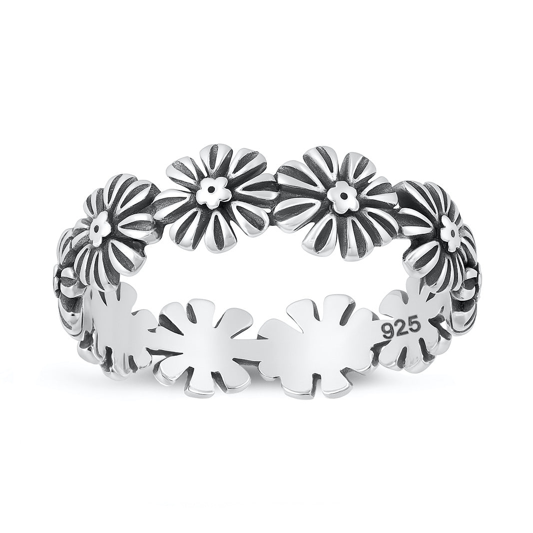 Sterling Silver Eternity Flower Ring