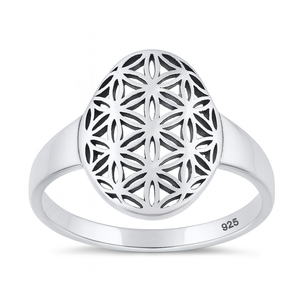 Sterling Silver Filigree Cutout Flower Ring