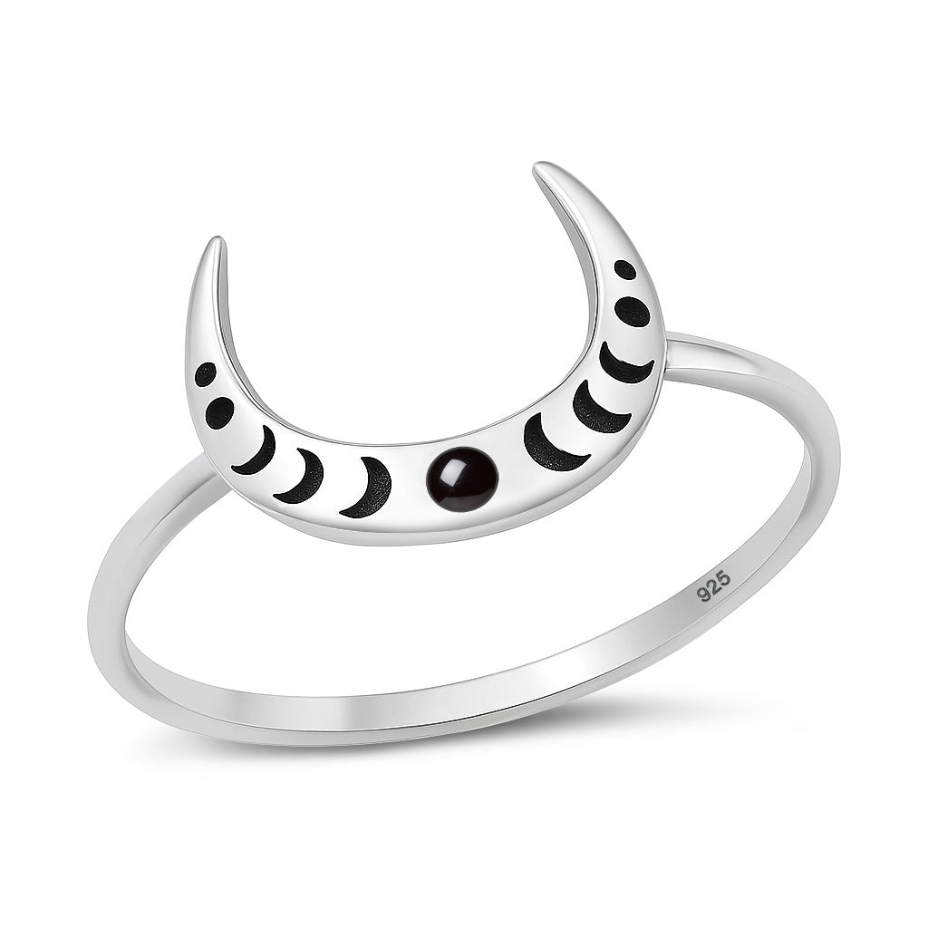 Sterling Silver Crescent Moon Ring