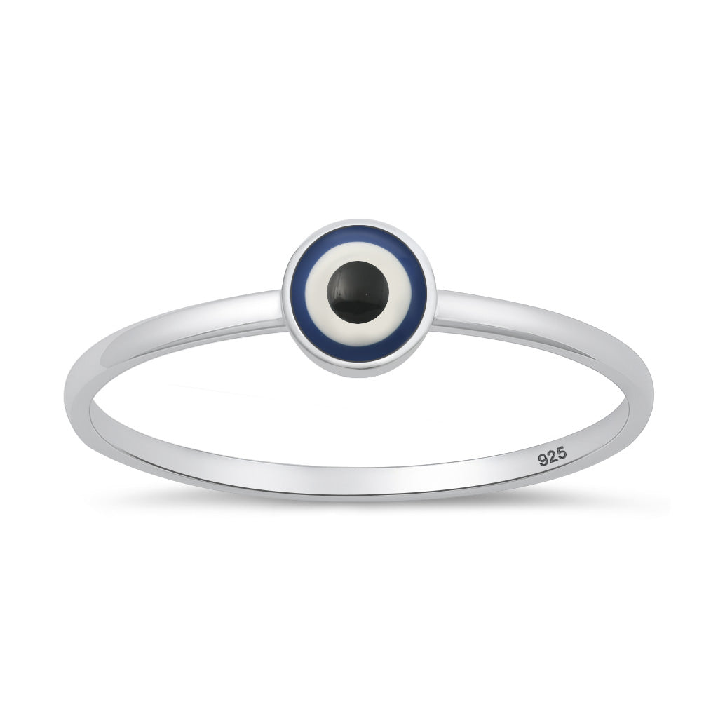 Sterling Silver Evil Eye Ring