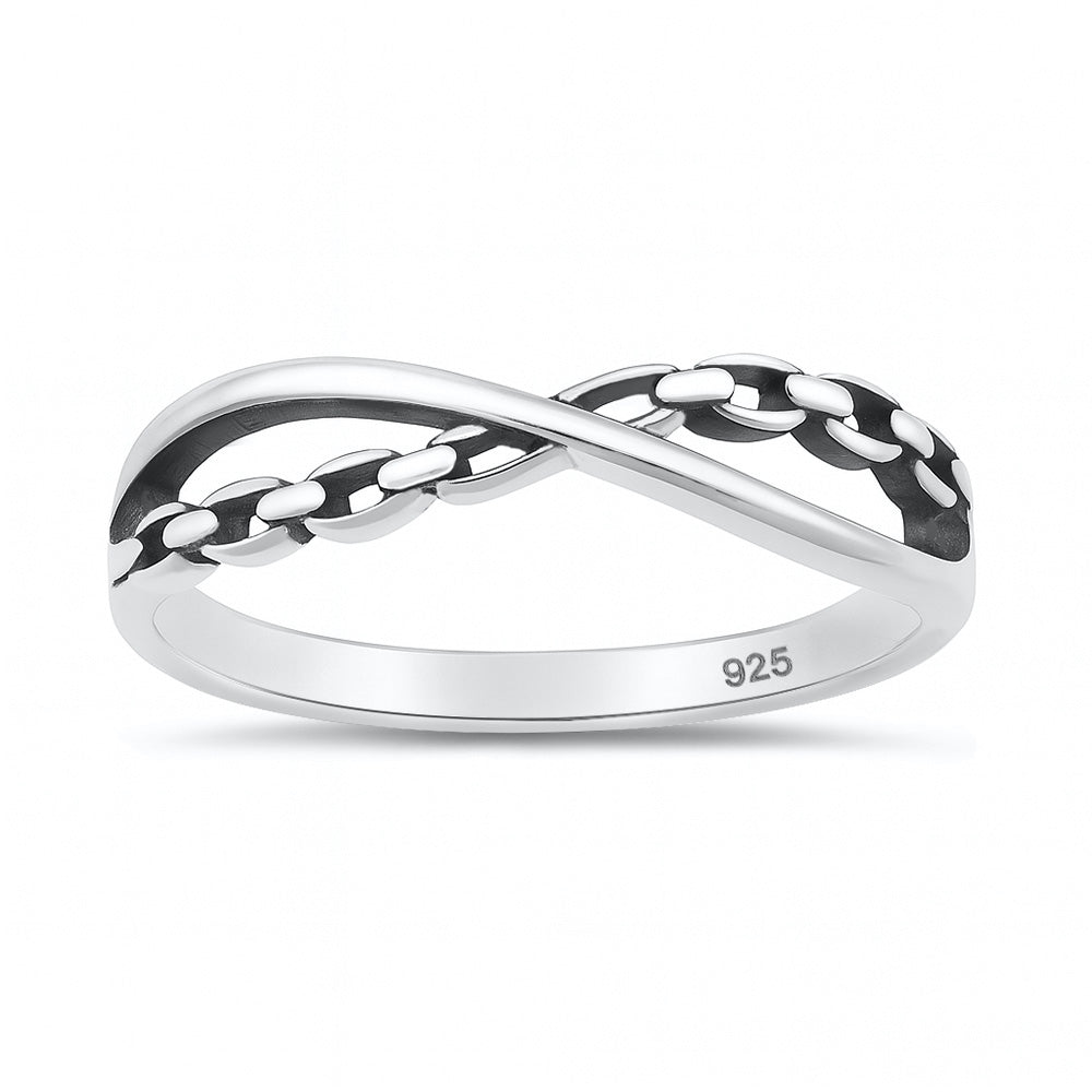 Sterling Silver Chain Link Infinity Ring