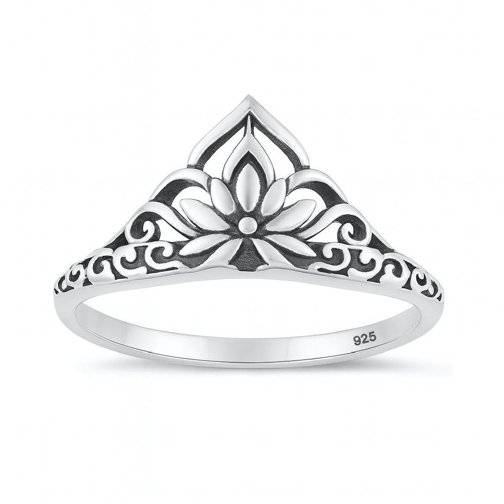 Sterling Silver Lotus Ring