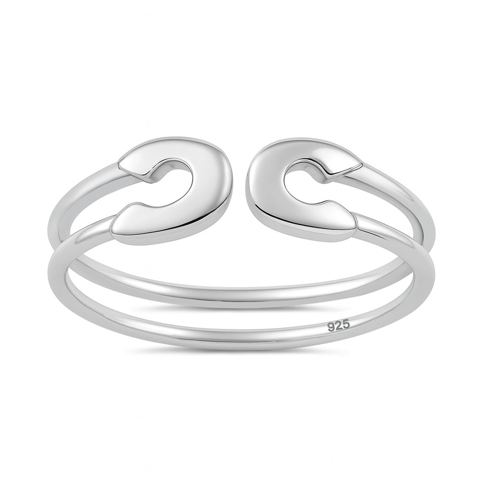 Sterling Silver Safety Pin Ring