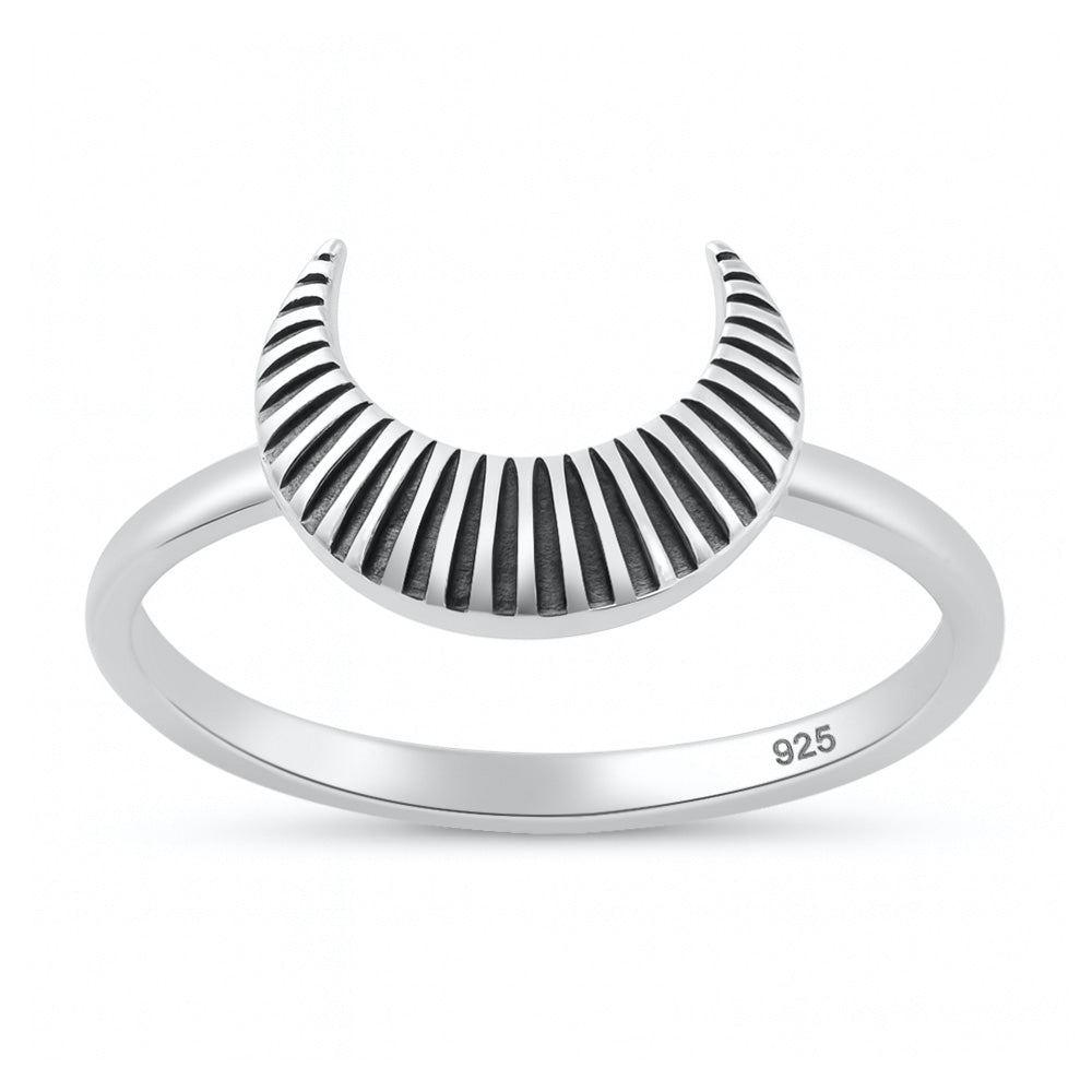 Sterling Silver Crescent Moon Ring