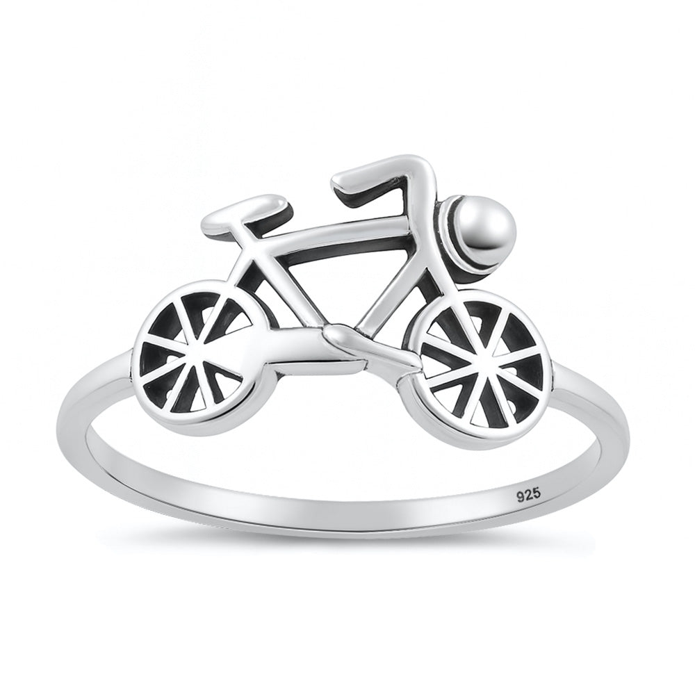 Sterling Silver Bicycle Cycling Ring