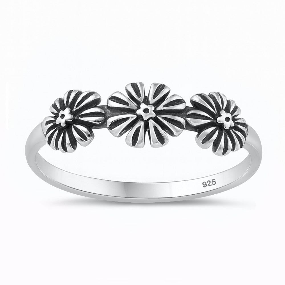Sterling Silver Flower Ring
