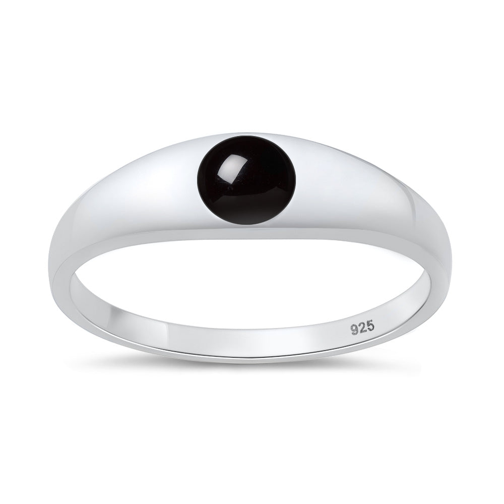Sterling Silver Black Agate Ring