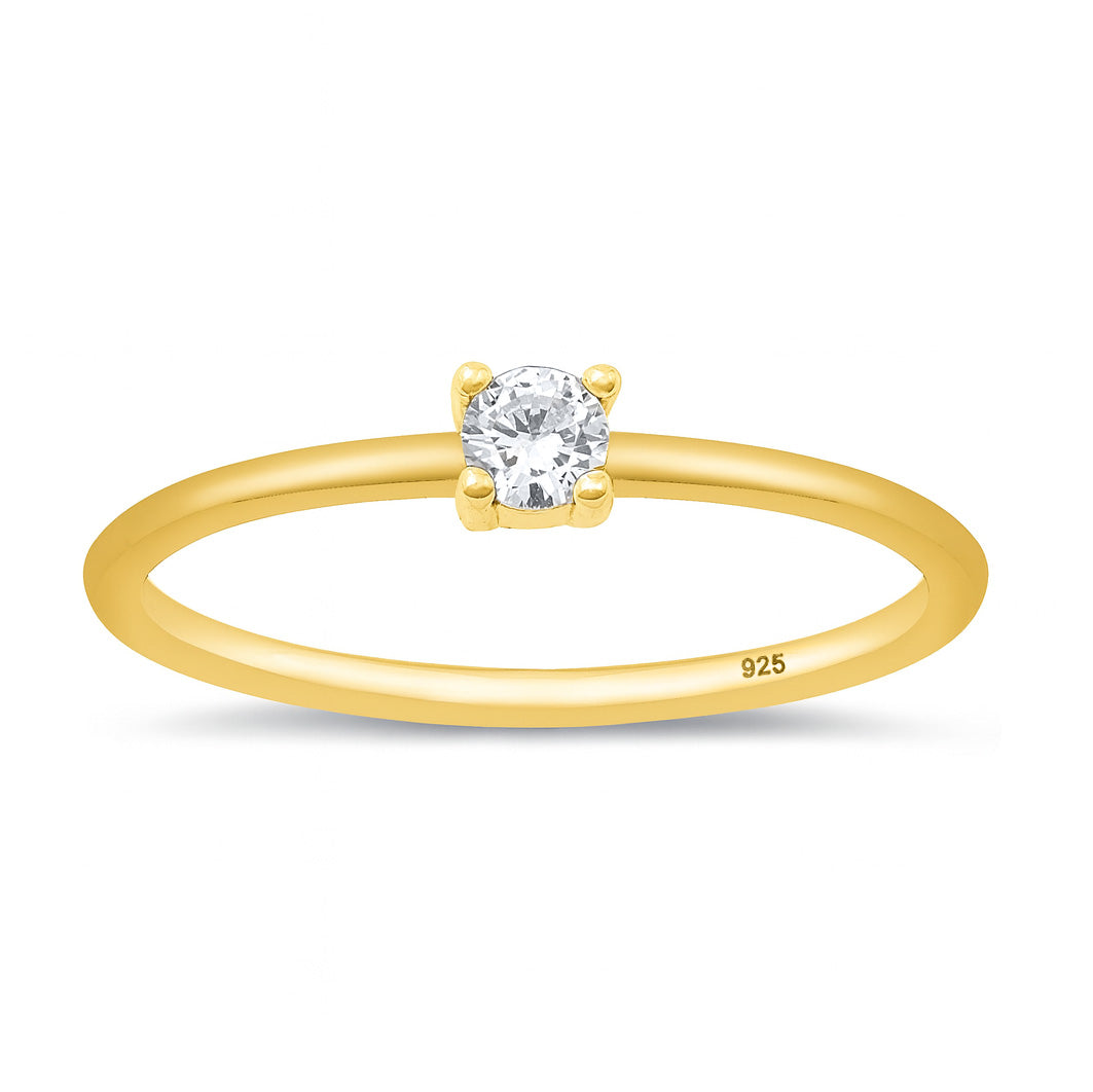 Sterling Silver CZ Solitaire Ring