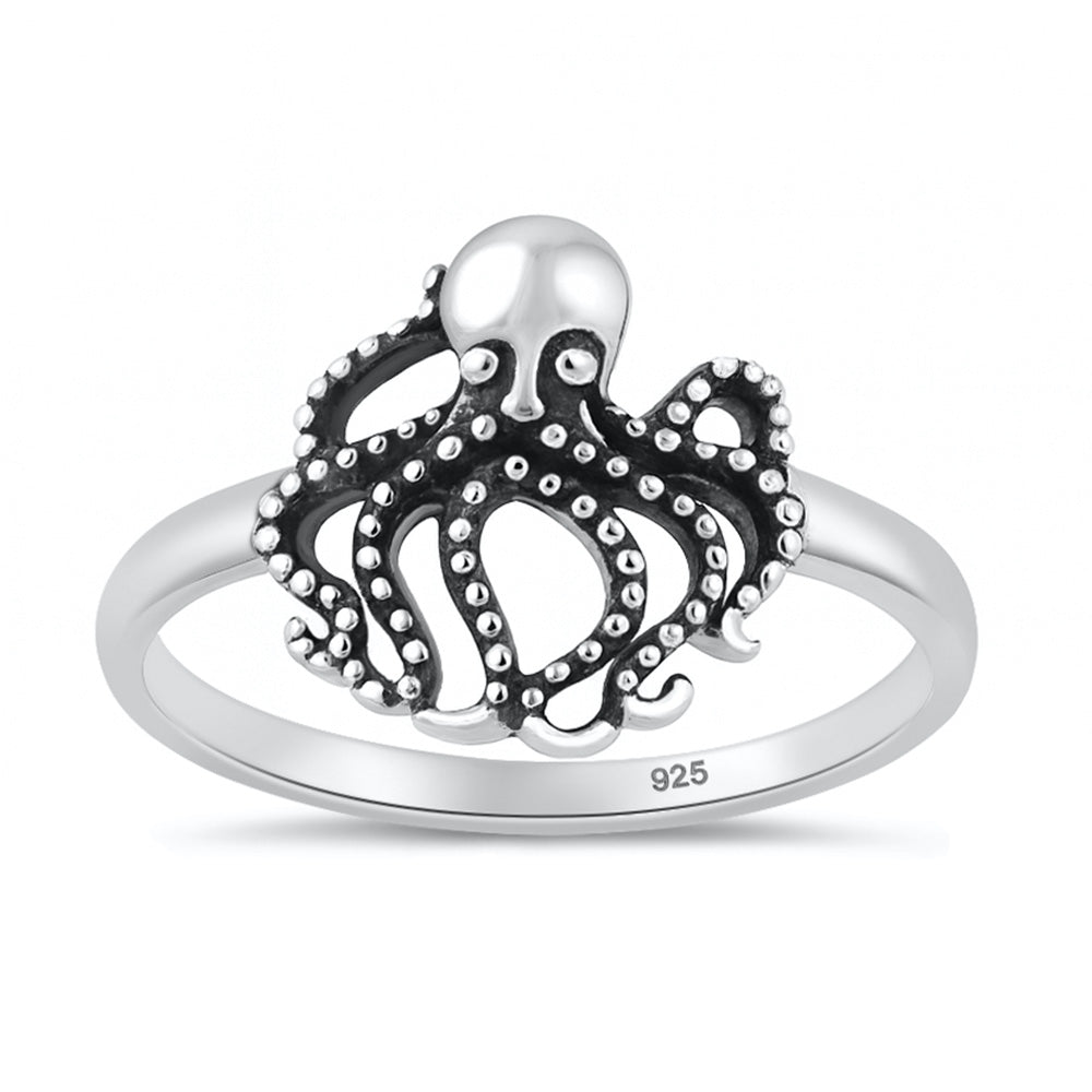 Sterling Silver Octopus Ring