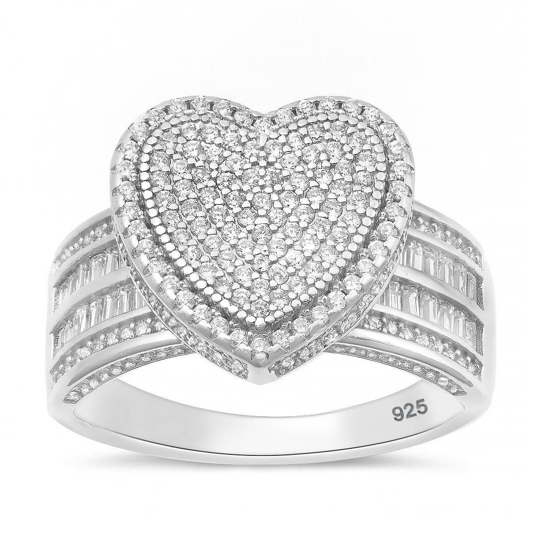 Sterling Silver CZ Heart Ring