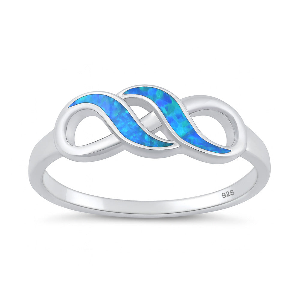 Sterling Silver Synthetic Opal Infinity Ring