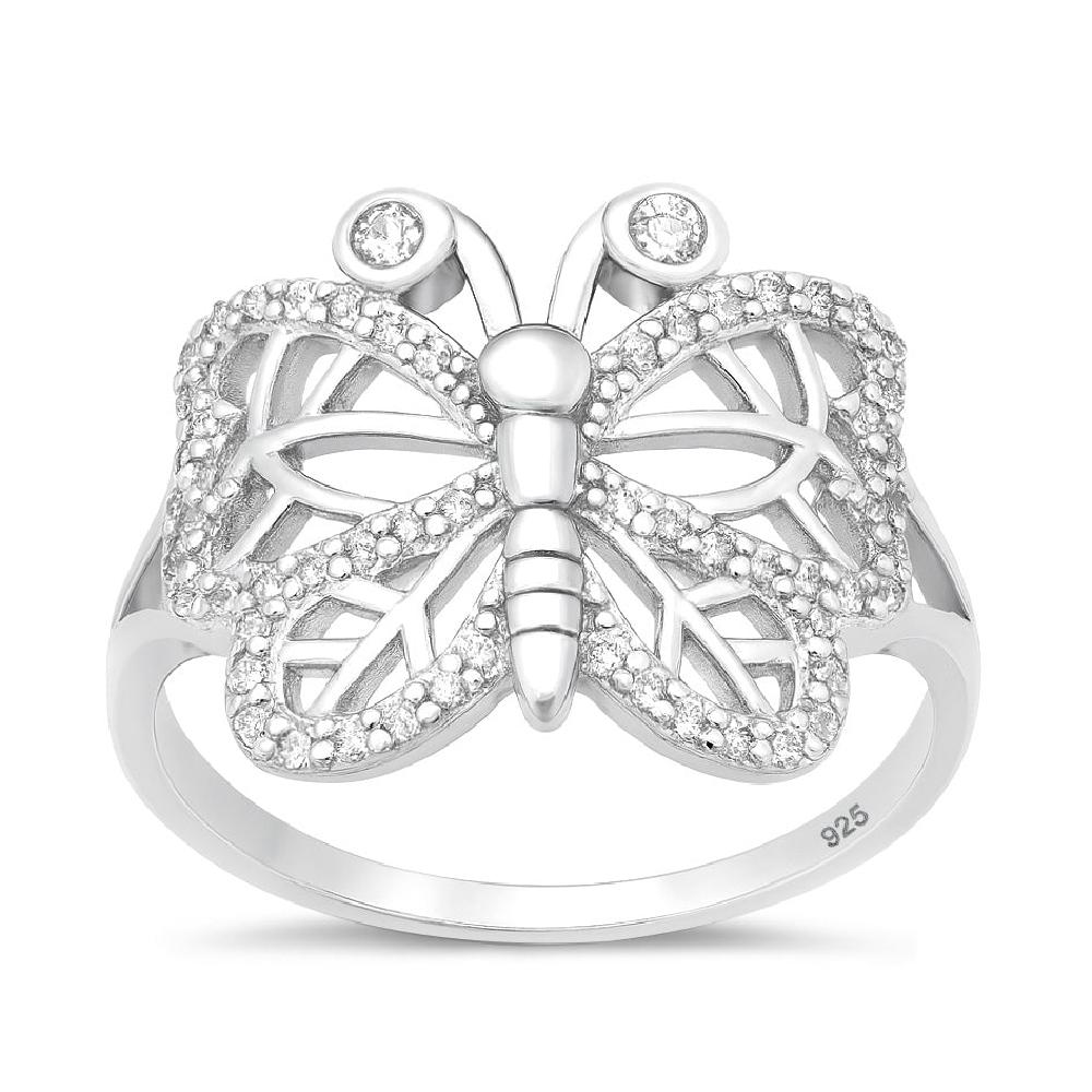Sterling Silver CZ Butterfly Ring