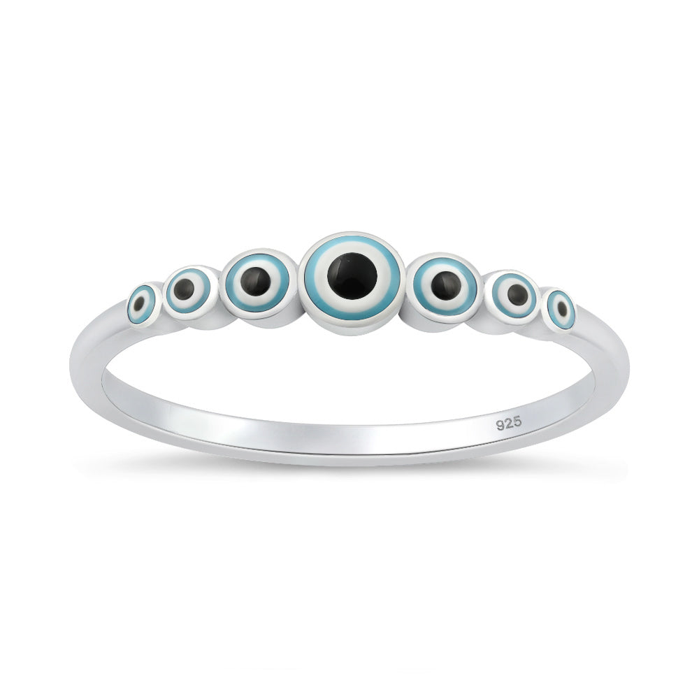 Sterling Silver Evil Eye Ring