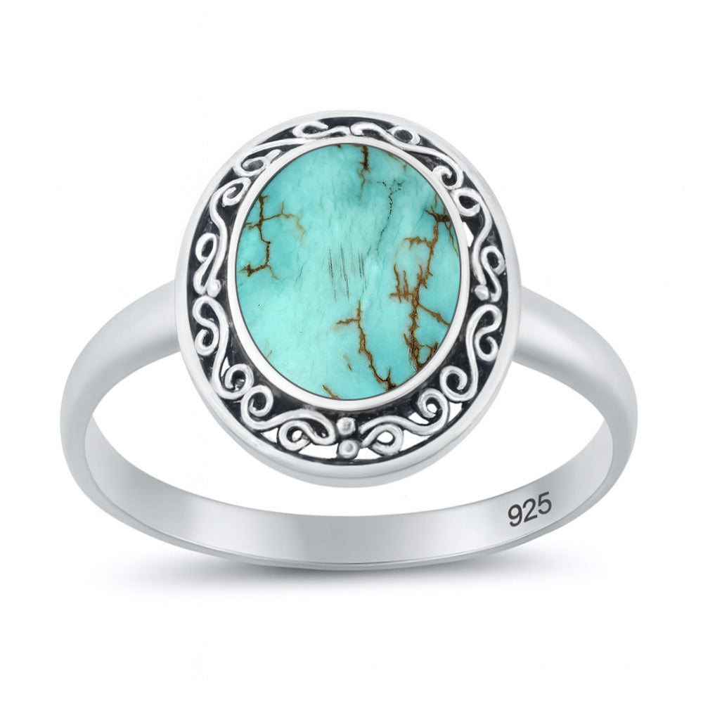 Sterling Silver Turquoise Filigree Ring