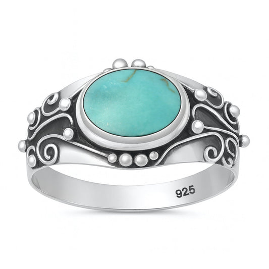 Sterling Silver Turquoise Filigree Ring