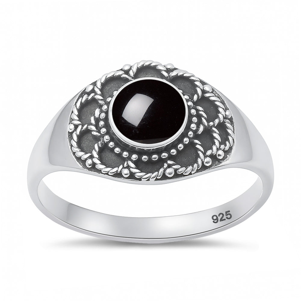Sterling Silver Agate Filigree Ring
