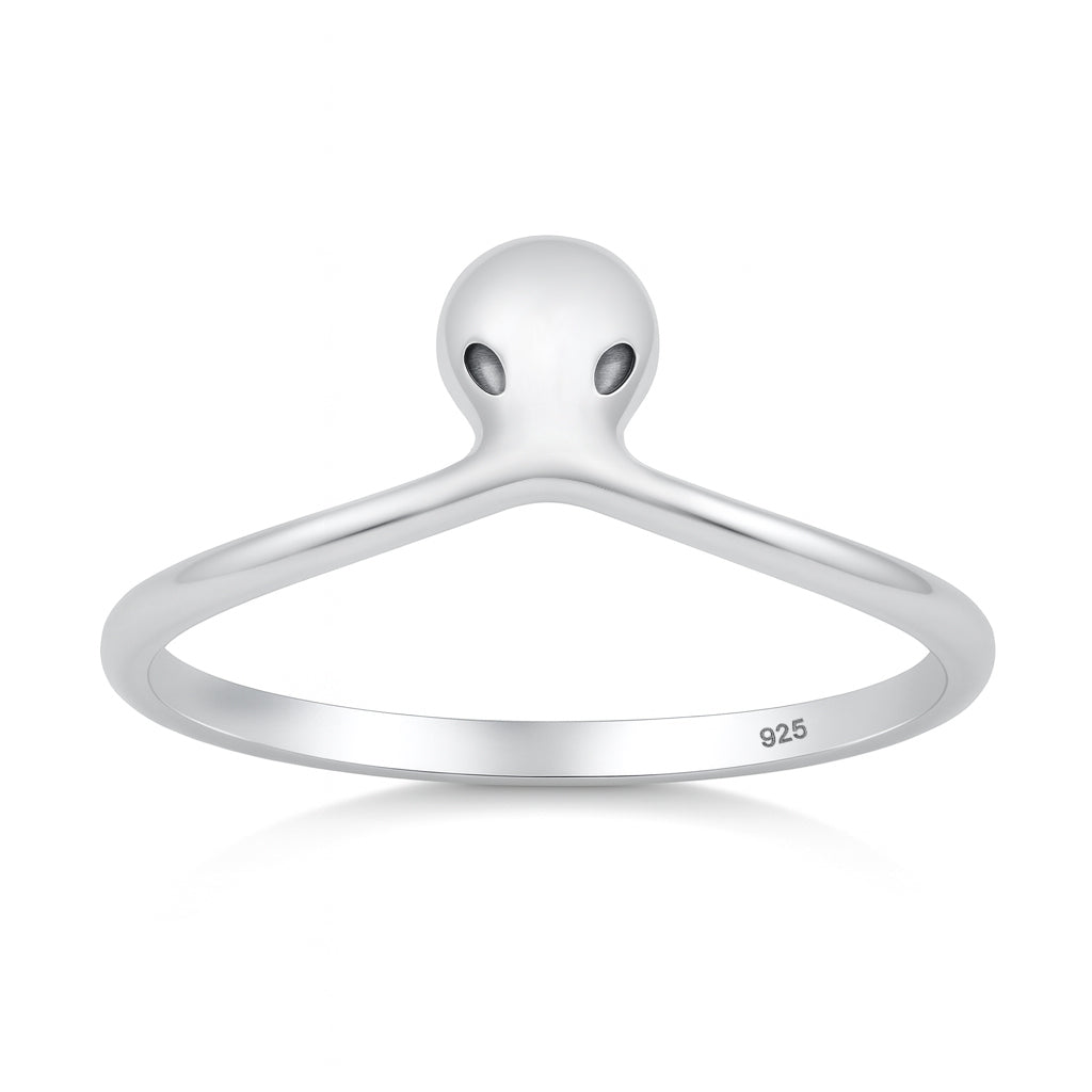 Sterling Silver Alien Extraterrestrial Ring