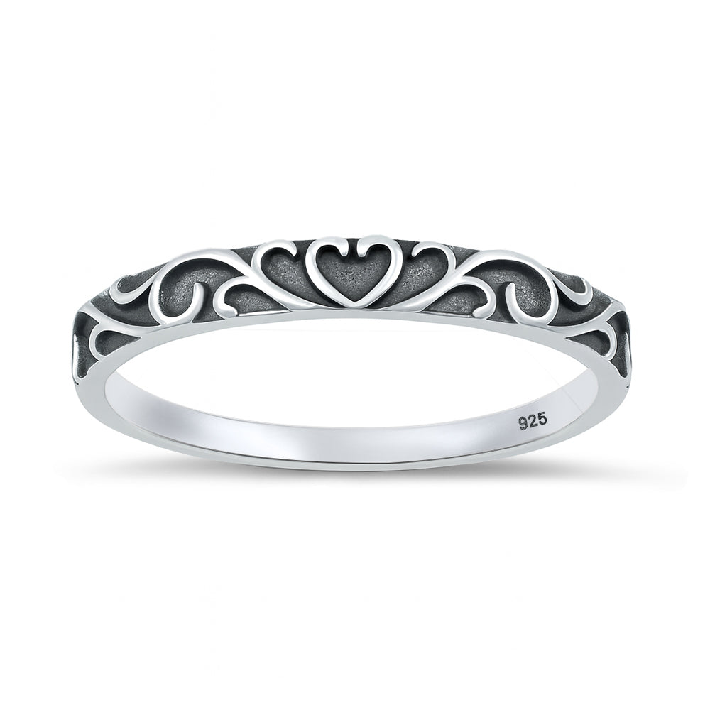 Sterling Silver Filigree Heart Ring