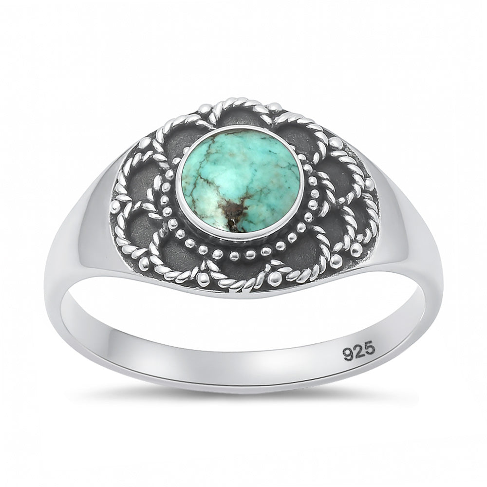 Sterling Silver Turquoise Boho Ring