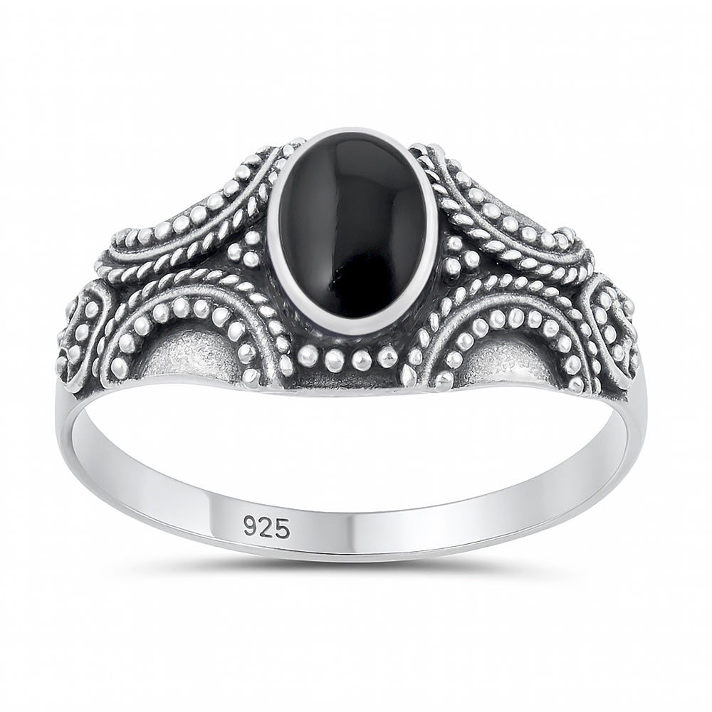 Sterling Silver Agate Ring