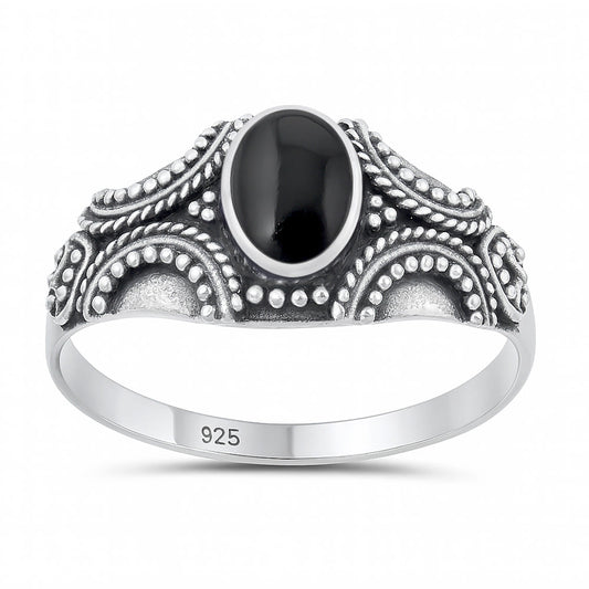 Sterling Silver Agate Ring