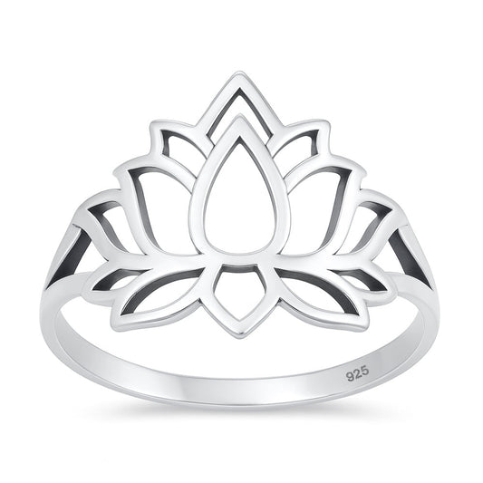 Sterling Silver Lotus Ring