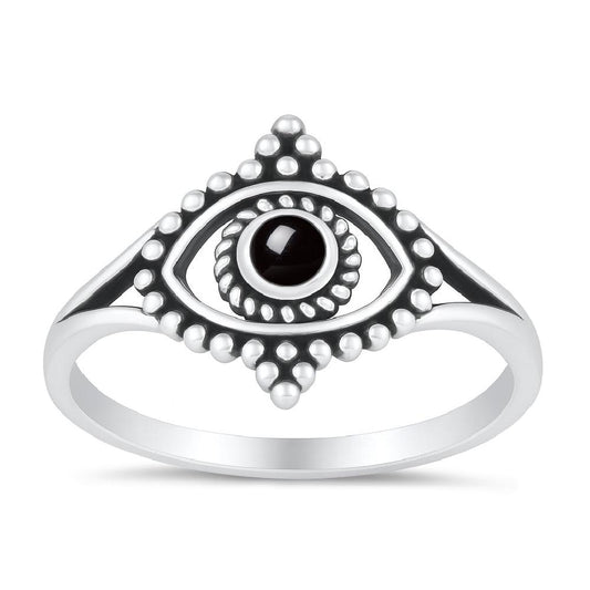 Sterling Silver Evil Eye Ring