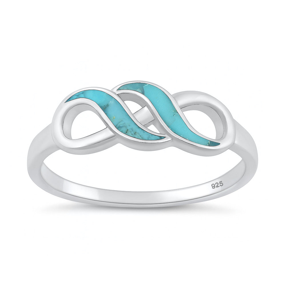 Sterling Silver Turquoise Infinity Ring