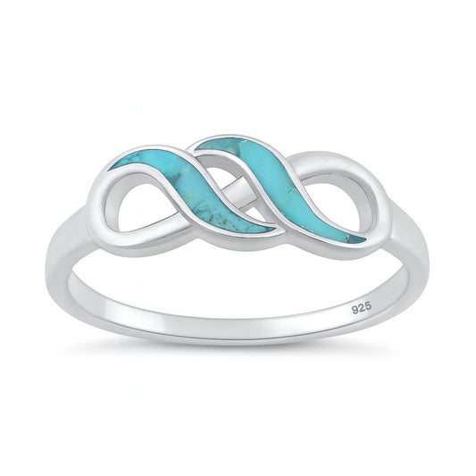 Sterling Silver Turquoise Infinity Ring