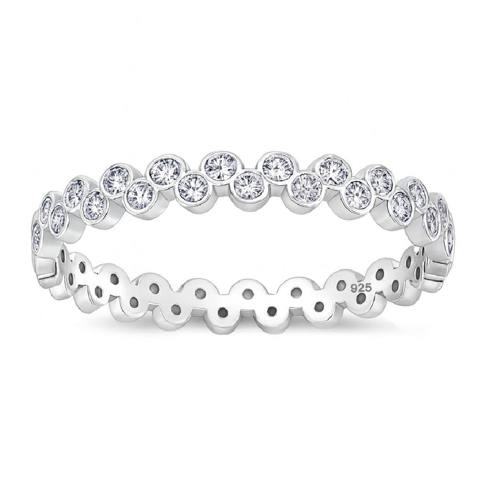 Sterling Silver Geometric Bubble Eternity Ring