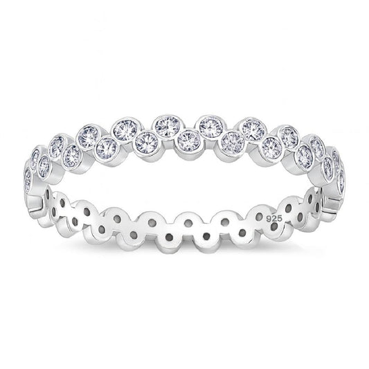 Sterling Silver Geometric Bubble Eternity Ring