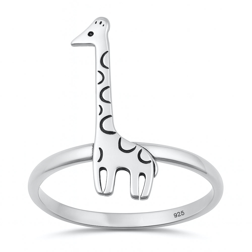 Sterling Silver Giraffe Wildlife Ring