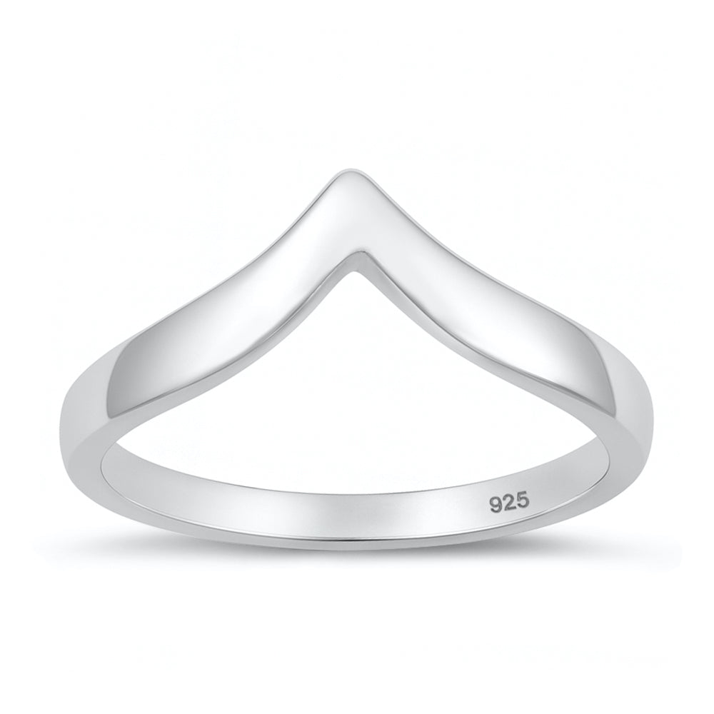 Sterling Silver Thick Chevron Ring