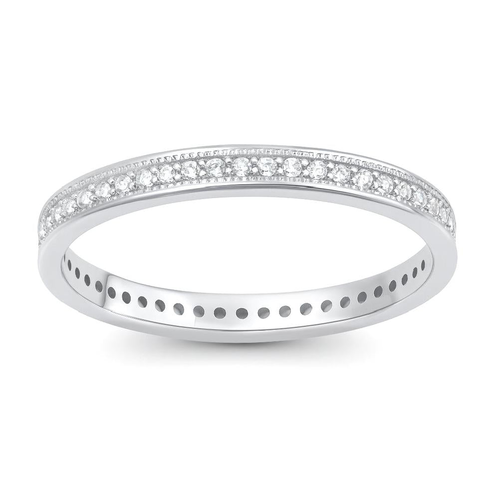 Sterling Silver Eternity Stacking CZ Ring
