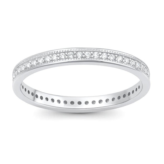 Sterling Silver Eternity Stacking CZ Ring