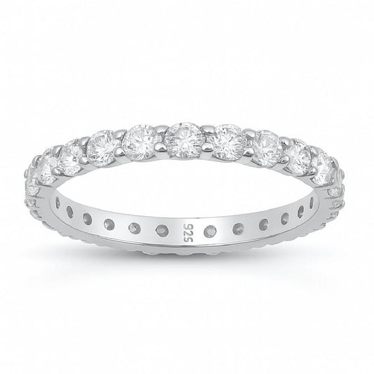 Sterling Silver Clear CZ Eternity Ring