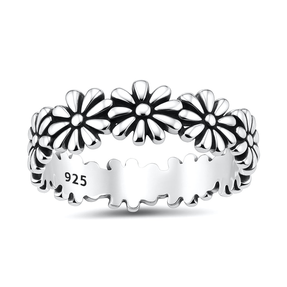 Sterling Silver Daisy Flower Ring