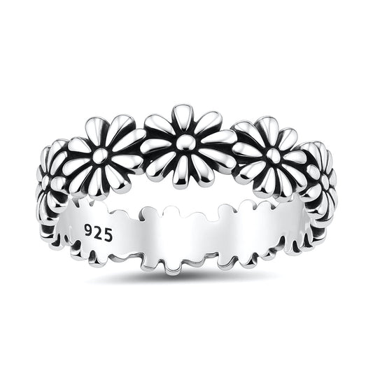 Sterling Silver Daisy Flower Ring